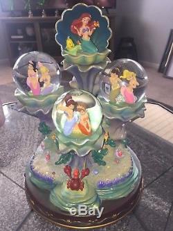 Rare Disney Little Mermaid Daughters Of Triton 20th Anniversary Snowglobe