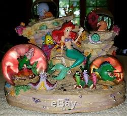 Rare Disney Little Mermaid Under The Sea Musical Snowglobe Snow Globe 1988