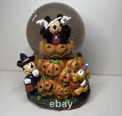 Rare Disney Mickey Mouse and Friends Snow Globe Halloween Grim Grinning Ghosts