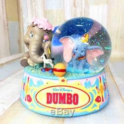 Rare! Disney Parent & Child dumbo Jumbo Snow Globe Dome Figure Music Box