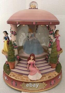 Rare Disney Revolving Princess Large Snow Globe Musical With Lights Excellent