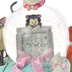 Rare Disney Store Aristo Cats Marie Kiss me Cat Music Box Snow Globe Dome Figure