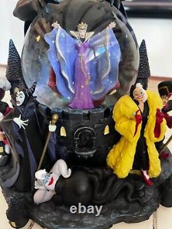 Rare LE Disney VILLAINS Maleficent, Musical Snow Globe Retired No Damage