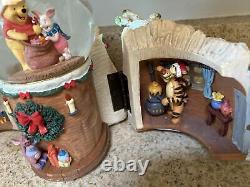 Rare Winnie The Pooh Snow globe Christmas Musical Disney Store Exclusive