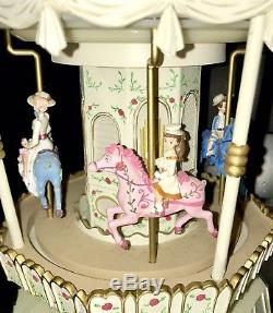 SUPER RARE Disney Mary Poppins CAROUSEL Figurines Rotation Musical Snowglobe