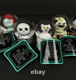Set Of 6 Disney Nightmare Before Christmas 2.75 Halloween Mini Snow Globes NEW