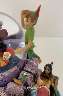 Super RARE Disney Peter Pan & Captain Hook Snow Globe With Music