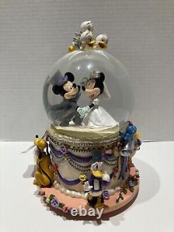The Disney Store Wedding March Music Box Snow Globe Works With Tags NO Damage