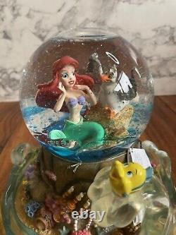 The Little Mermaid Ariel's Treasure Trove Lights Musical SnowGlobe WithBox RARE