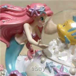 Tokyo Disney Little Mermaid Ariel & Flounder Snow Globe Disney Store RARE JAPAN