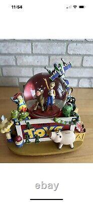 Toy Story Snow Globe Music Box Rare Andy's Toy Box Disney Snowdome 1995 (no box)