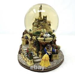 VTG Walt Disney Beauty and the Beast Castle Musical Theme Song Snow Globe 1991