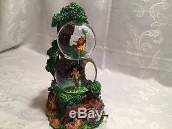 Very Rare! Winnie the Pooh and Friends Double MUSICAL Snowglobe Tree Disney HTF