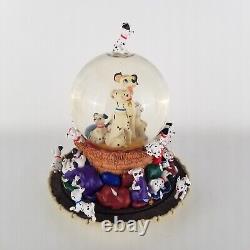 Vintage 1989 Disney 101 Dalmatians Musical Rotating Snow Globe RARE Disneyland