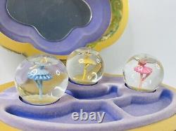 Vintage 1991 Disney Store Musical Jewelry Box with3 Snow Globes Works Great