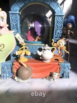 Vintage 91 Disney Store Beauty & The Beast Snow Globe Musical Lumiere Wardrobe