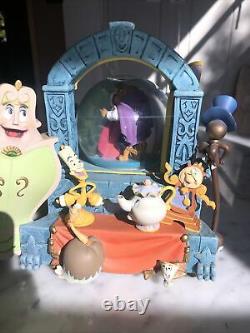 Vintage 91 Disney Store Beauty & The Beast Snow Globe Musical Lumiere Wardrobe