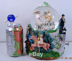 Vintage DISNEY Mary Poppins Snow Globe Plays Let's Go Fly a Kite