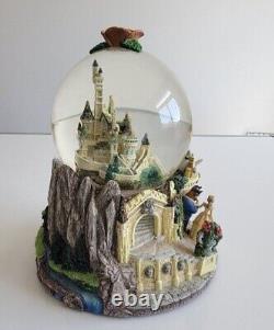 Vintage Disney Beauty and the Beast Castle Musical Theme Song Snow Globe 1991