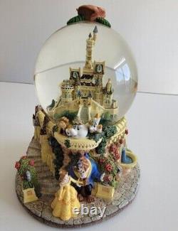 Vintage Disney Beauty and the Beast Castle Musical Theme Song Snow Globe 1991