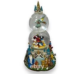 Vintage Disney Character Parade Musical Snow Globe Dumbo Two Dream Wish Heart