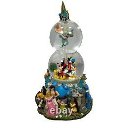 Vintage Disney Character Parade Musical Snow Globe Dumbo Two Dream Wish Heart