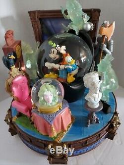Vintage Disney Haunted Mansion Mickey, Goofy, & Donald Musical Snow Globe RARE
