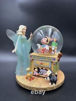 Vintage Disney Pinocchio And The Blue Fairy Snow Globe Music Box Toyland