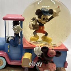 Vintage Disney Snow Globe Goofy Mail Truck Minnie's Yoo Hoo Retro Mickey 8x8