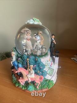 Vintage Disney Snow Globe Mary Poppins Lets Go Fly A Kite Musical Moving Parts