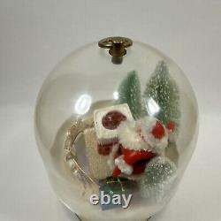 Vintage Mid-Century Musical Snow Globe Deluxe, Music Box and Snow Plays music