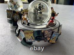 Vintage Rare Walt Disney Store Mickey Mouse Steamboat Movie Film Snow Globe