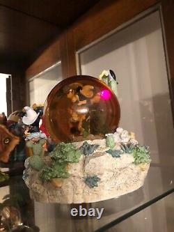 Vintage Very Rare Disney Mickey Home On The Range Snow Globe Moves & Lights UP