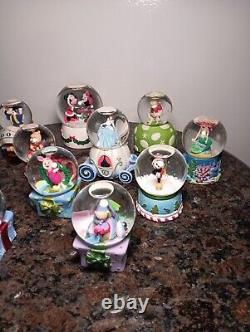 Walt Disney Miniature Mini Water Globe Snow Globe Lot Of 12