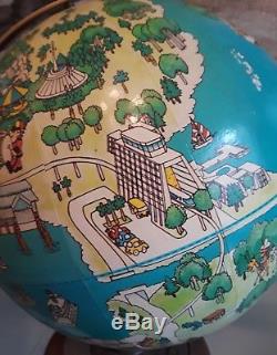 Walt Disney World Globe, 1970's 15 Vintage. Cinderella's Castle and other RARE