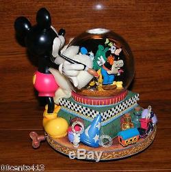 Walt Disney World Mickey Mouse Snowglobe Scrolling Pictures Music Box NEW